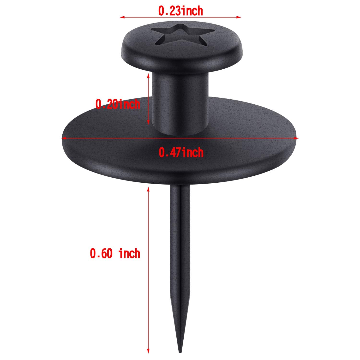 Double-Headed Picture Hangers Nails Small Head Hanging Nails Picture Photo Hanging Hook Pins for Home Office Hanging Picture Photo Decorations (Black,50 Pieces)