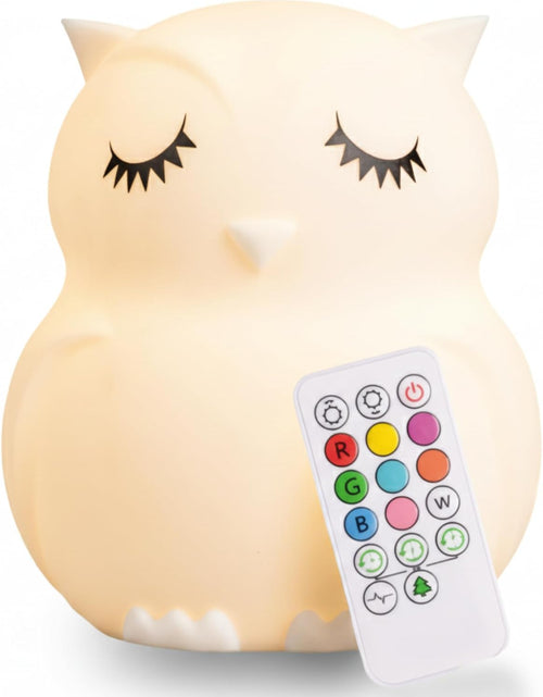 Load image into Gallery viewer, Silicone Night Light for Kids, Bear - 9 Soft Colors, Remote Sleep Timer - Rechargeable, Battery-Operated Light for Toddler, Baby, Girls, Boys - Bedroom, Nursery
