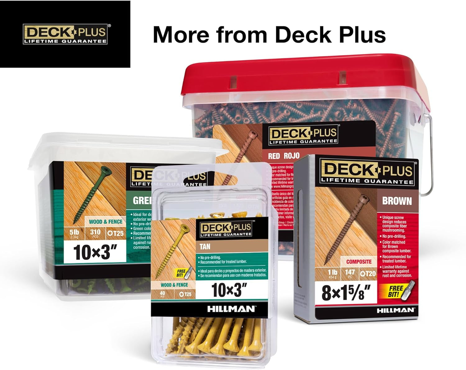 Wood Screws, Tan Exterior Screws, #10-2.5”, 5Lb Box, 48416