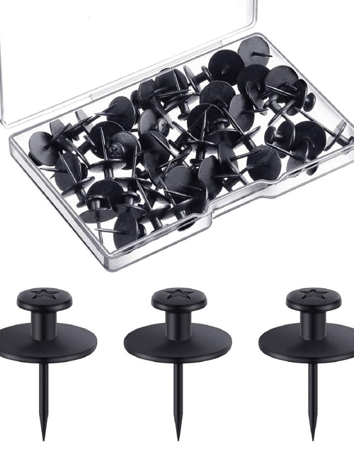 Load image into Gallery viewer, Double-Headed Picture Hangers Nails Small Head Hanging Nails Picture Photo Hanging Hook Pins for Home Office Hanging Picture Photo Decorations (Black,50 Pieces)
